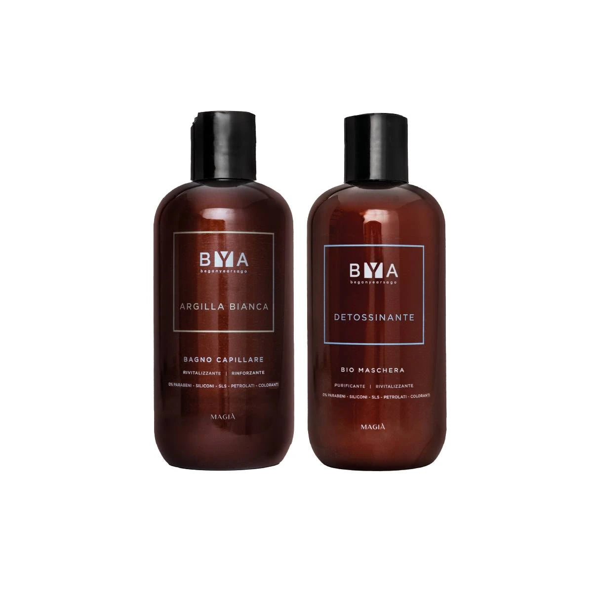 BYA | Duo: Kapillarbad Weiße Tonerde + Entgiftende Bio-Maske - 2×250 ml.