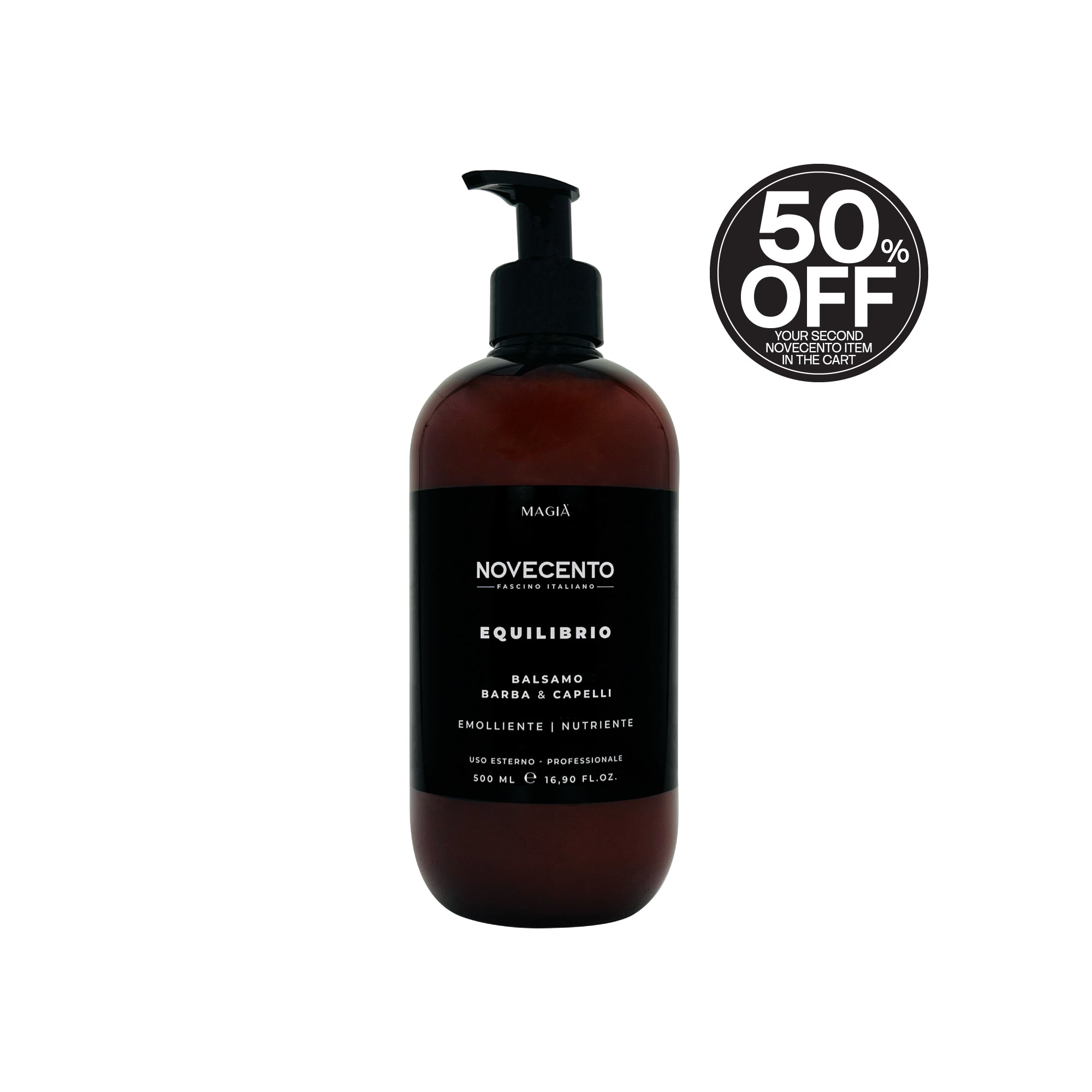 NOVECENTO | Equilibrio: Detangling and Nourishing Balm for Beard and Hair Care - 500 Ml.