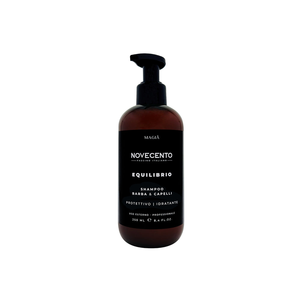 NOVECENTO | Equilibrio: Cleansing Shampoo for Beard and Hair Care - 250 Ml.