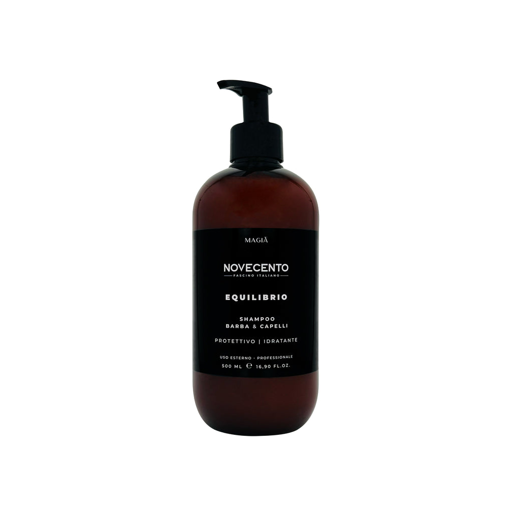 NOVECENTO | Equilibrio: Cleansing Shampoo for Beard and Hair Care - 500 Ml.