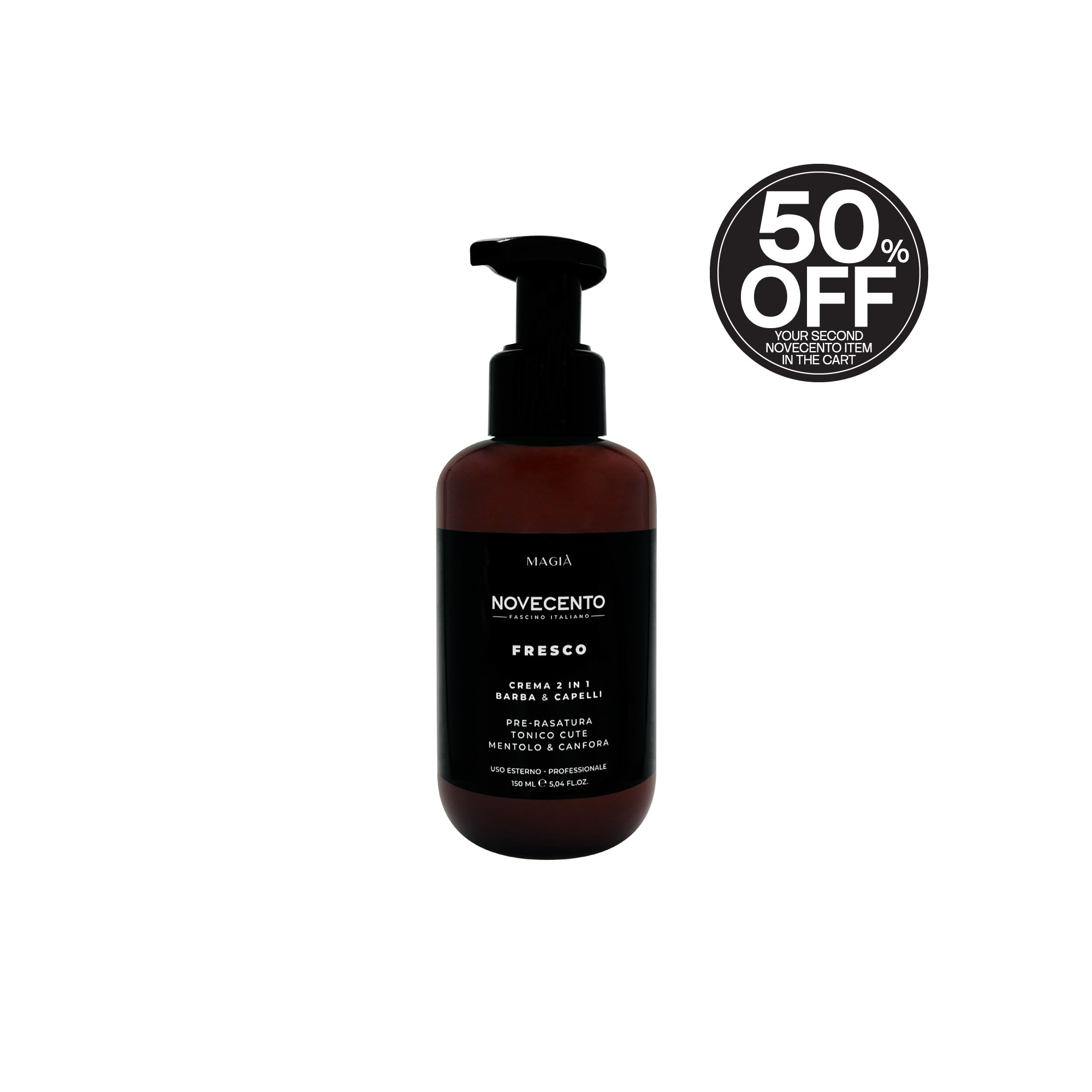 NOVECENTO | Fresco: 2-in-1 Beard & Hair Cream - 150 Ml.