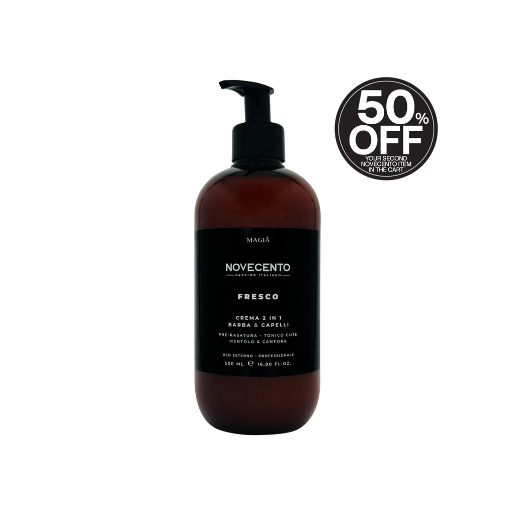 NOVECENTO | Fresco: 2-in-1 Beard & Hair Cream - 500 Ml.