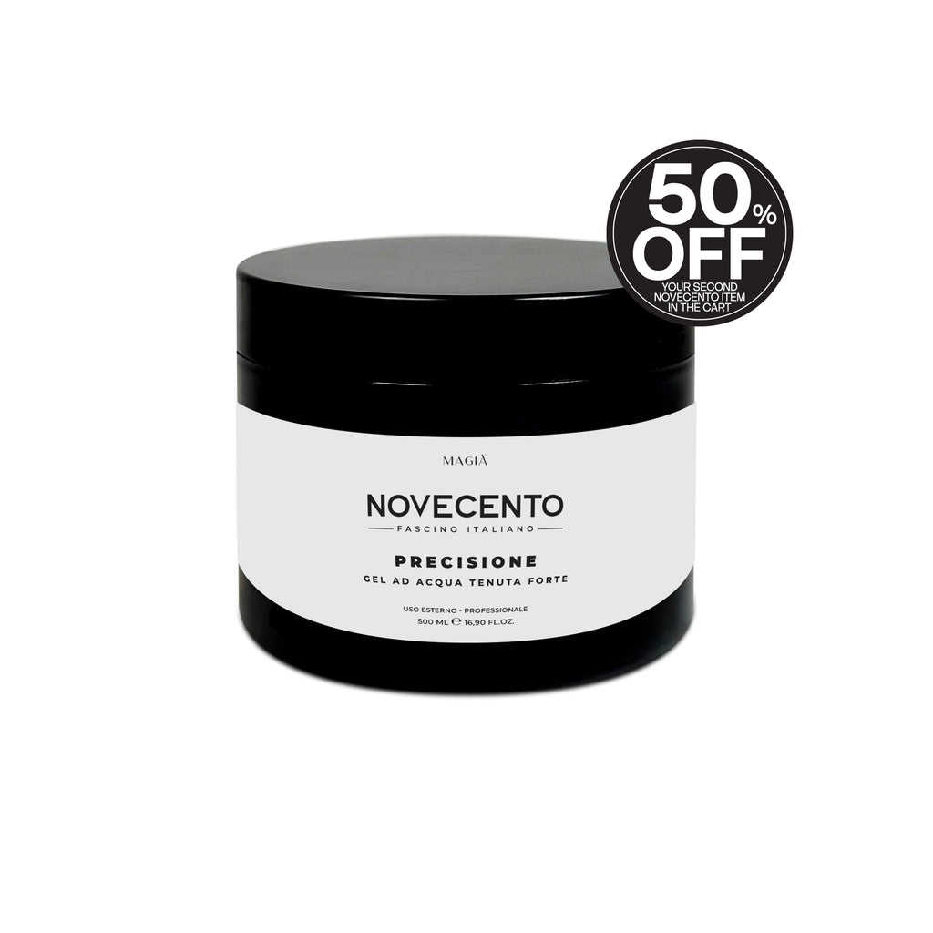 NOVECENTO | Precisione: Water-Based Hair Gel AG – Strong Hold - 500 Ml.