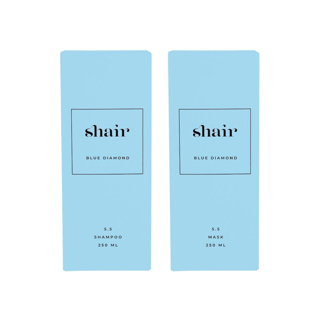 SHAIR | Kit Blu Diamond: Shampoo + Maschera: Volumizzante & Rinforzante - PH 5.5 2x250 Ml.