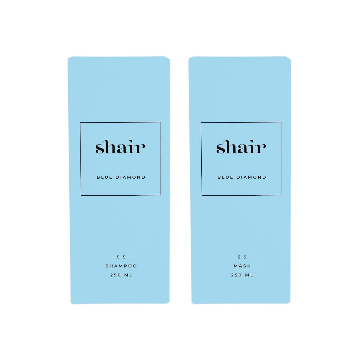 SHAIR | Blue Diamond Kit: Shampoo + Mask: Volumizing & Strengthening - PH 5.5 2x250 Ml.