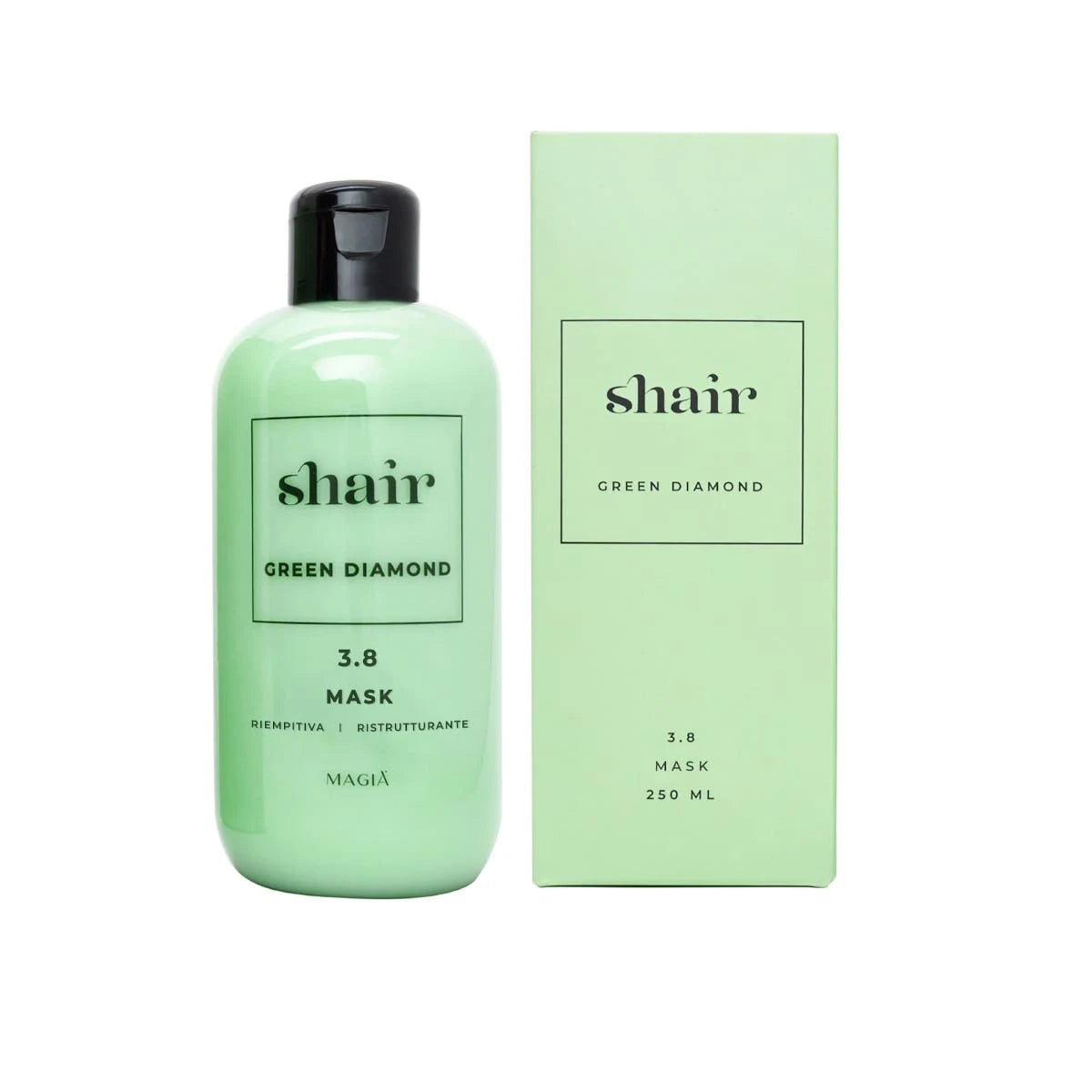 SHAIR | Green Diamond Maske: Aufpolsternd - PH 3.8, 250 ml.
