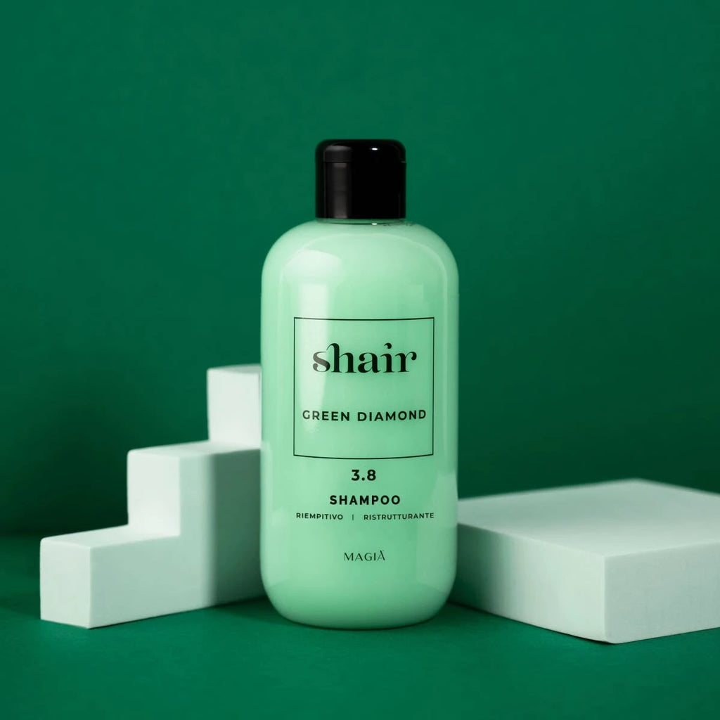 SHAIR | Green Diamond Shampoo: Restrukturierend - PH 3.8, 250 ml.