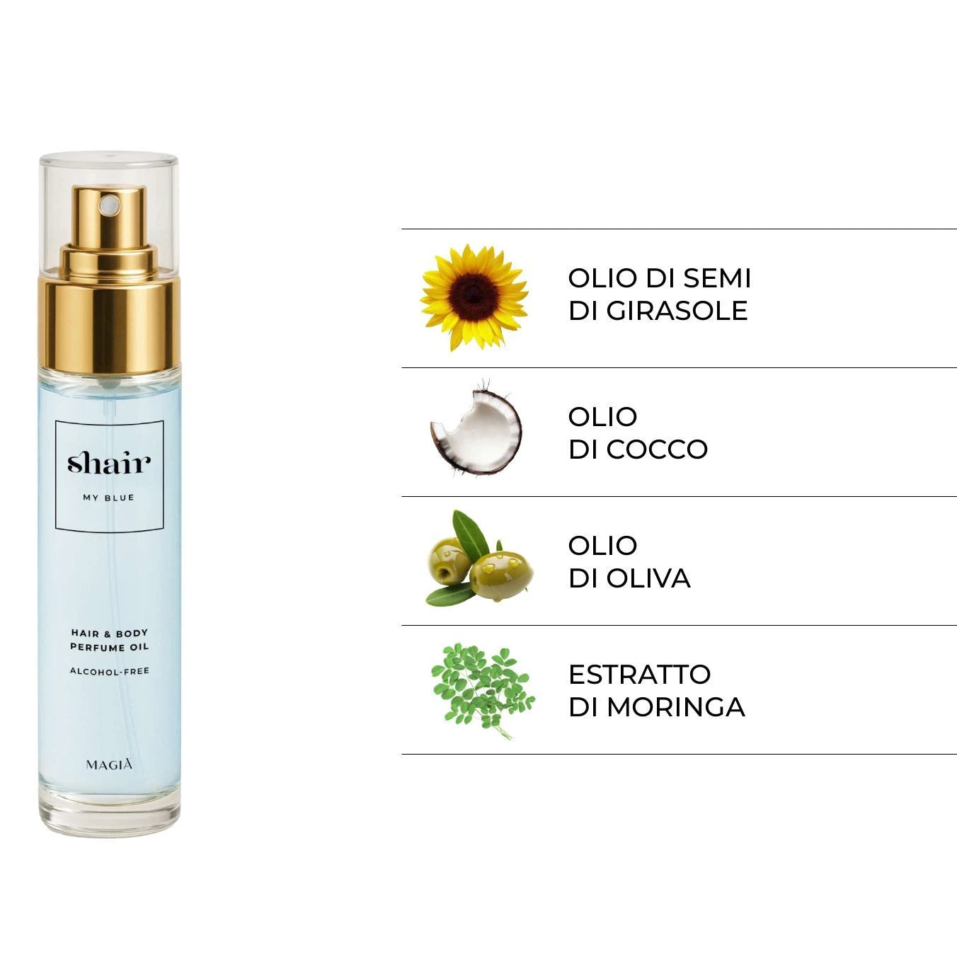 SHAIR | My Blue: Duftöl für Haar und Körper – 50 ml.