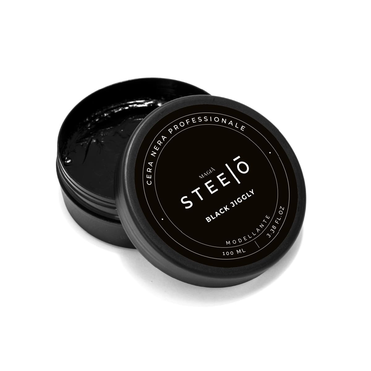 STEELO' STYLING | Black Jiggly Modeling: Professionelles schwarzes Wachs - 100 ml.